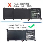 Батерия за лаптоп ASUS UX501 Series, C32N1415 - Изображение 2